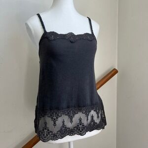 Vintage‎ Y2K Gray Dark Fairy Baby Doll Cami Tank Top Whimsigoth Romantic Size XS